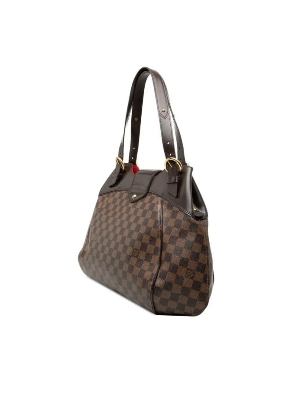 Louis Vuitton Damier Sistina GM Shoulder Bag Brown Leather